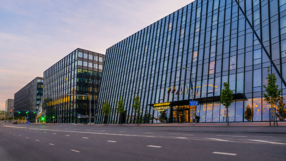 Courtyard by Marriott Vilnius City Center exterior and urban setting