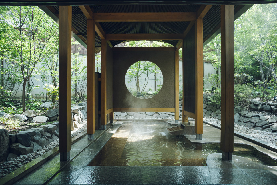 KAI Matsumoto onsen opening onto a Japanese garden in Nagano