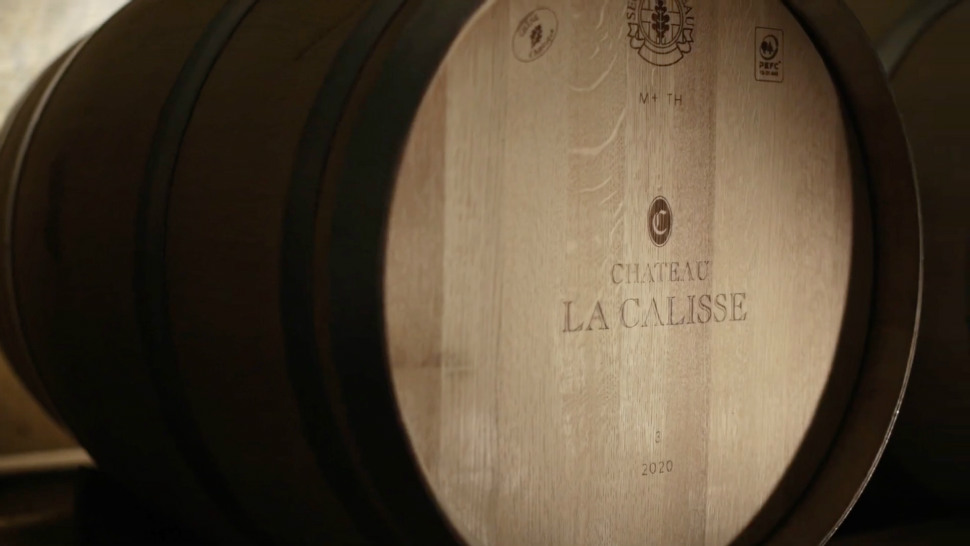 Wine ageing in oak at Château La Calisse