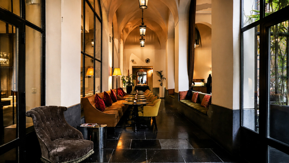 Arched gallery at The Dominican Brussels