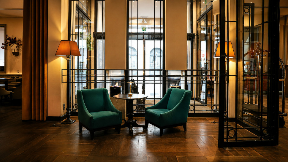 Lobby seating at The Dominican Brussels