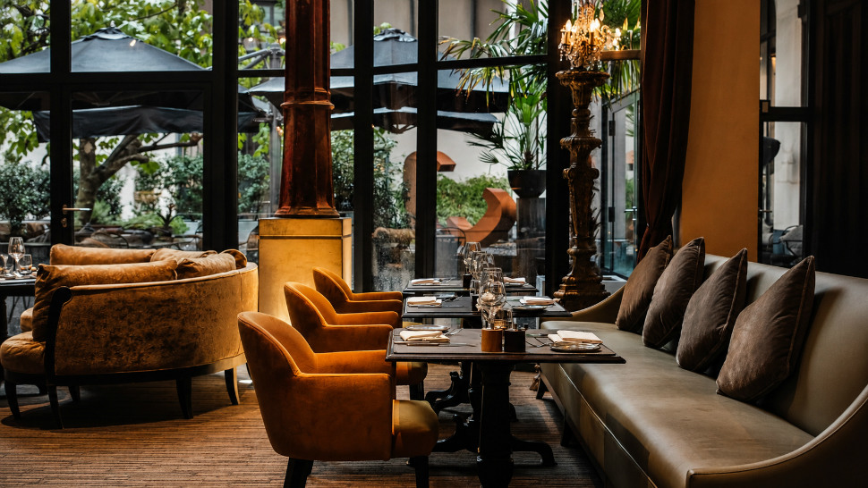 Restaurant and garden view at The Dominican Brussels