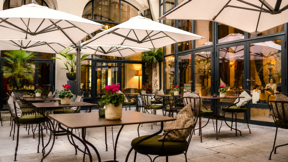 Terrace courtyard at The Dominican Brussels